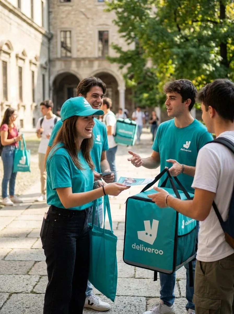 Ambassador Deliveroo con shopper in campus